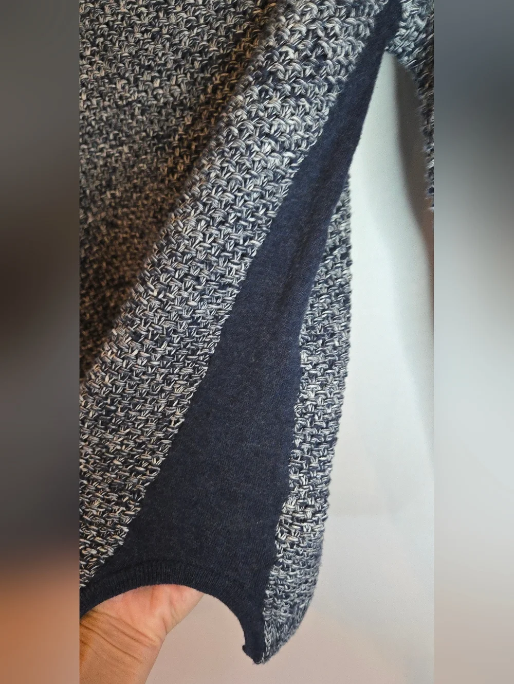 Margaret O'leary Women’s Small Cotton Marled Crewneck Sweater Navy White